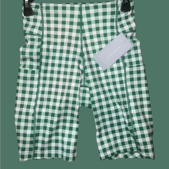 Antonio Melani Active Gingham Square Neck Coordinating Sports Bra/Shorts Set XL - Picture 5 of 9